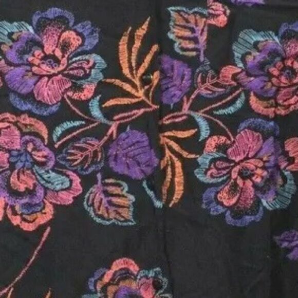 Blair Floral Print Multicolor Long Sleeve Patch Pocket Button Up Shirt 2X - Picture 4 of 7